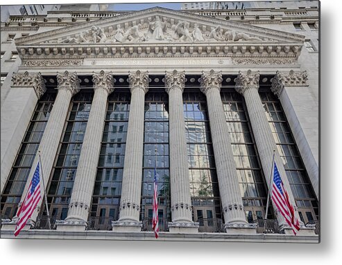 Wall Street Metal Print featuring the photograph Wall Street New York Stock Exchange NYSE by Susan Candelario