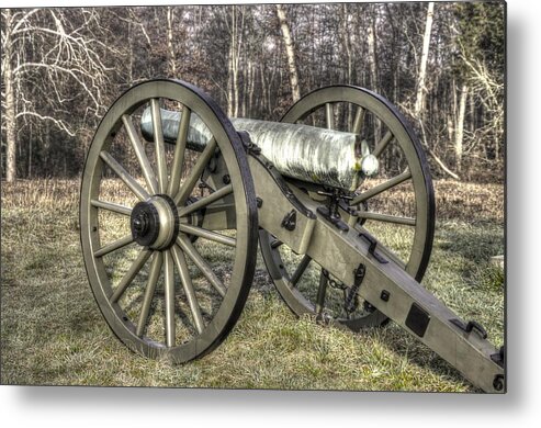 Civil War Metal Print featuring the photograph War Thunder - 1st New York Light Artillery-C1 Battery D The Wheatfield Late Winter Gettysburg by Michael Mazaika