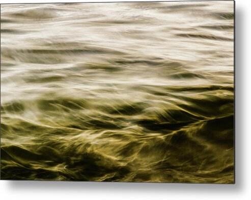 Tranquility Metal Print featuring the photograph Water Abstract, Waves At Beach During by Yuko Yamada