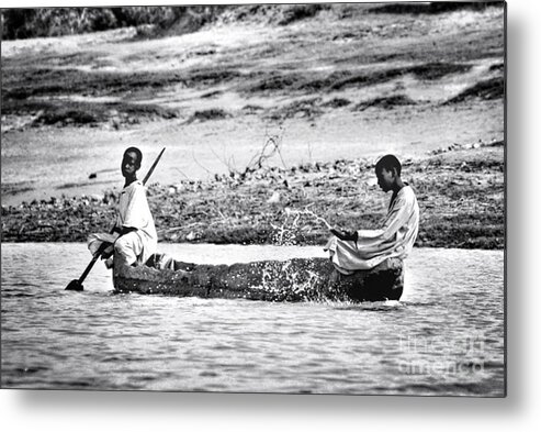 Africa Metal Print featuring the photograph Water Boat by HELGE Art Gallery