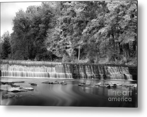 Water Metal Print featuring the photograph Water flowing over dam in Bruceton Mill WV by Dan Friend