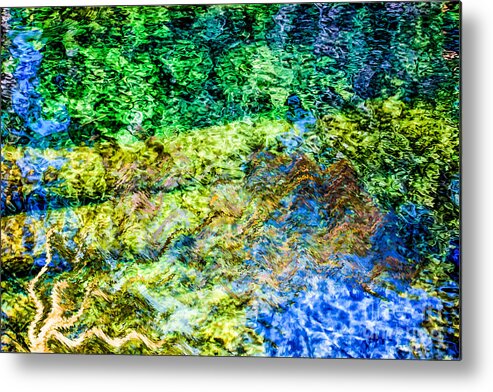 Water Metal Print featuring the digital art Water Tree Reflections by Georgianne Giese
