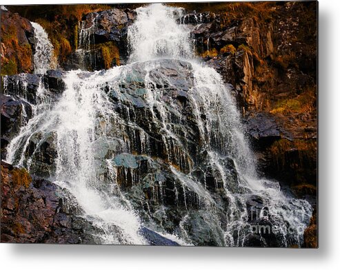 Waterfall Metal Print featuring the photograph Waterfall and rocks by Nick Biemans