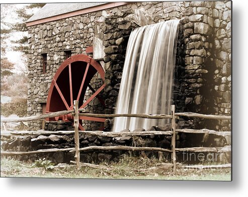Waterfall Metal Print featuring the digital art Waterfall at the Mill by Jayne Carney