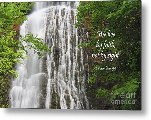 Mingo Metal Print featuring the photograph Waterfall with New Testament Scripture by Jill Lang