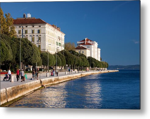 Structure Metal Print featuring the photograph Waterfront Promenade in Zadar by Artur Bogacki