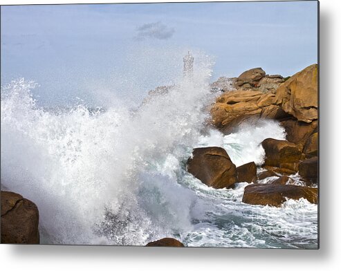 Europe Metal Print featuring the photograph Wave at High tide by Heiko Koehrer-Wagner