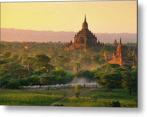 Outdoors Metal Print featuring the photograph Way Of Life In Bagan by Natapong Supalertsophon
