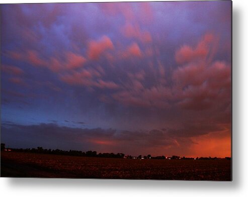 Stormscape Metal Print featuring the photograph Weaking Cells made for a Perfect Sunset by NebraskaSC