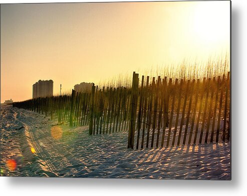 Beach Metal Print featuring the photograph Weathered Sunset by Sennie Pierson