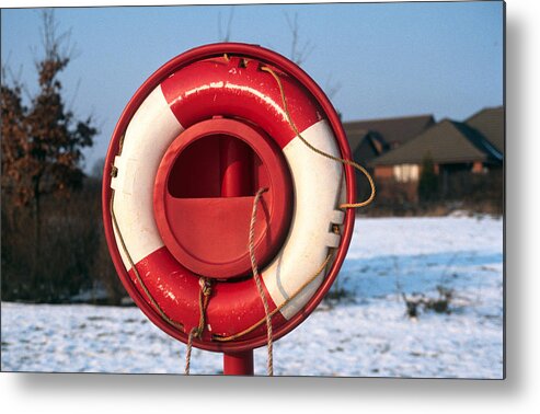 Lifebuoy Metal Print featuring the photograph West Hunsbury Lifebuoy by Gordon James