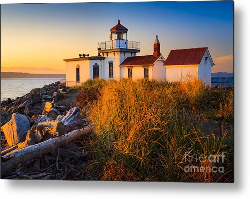 America Metal Print featuring the photograph West Point Lighthouse by Inge Johnsson