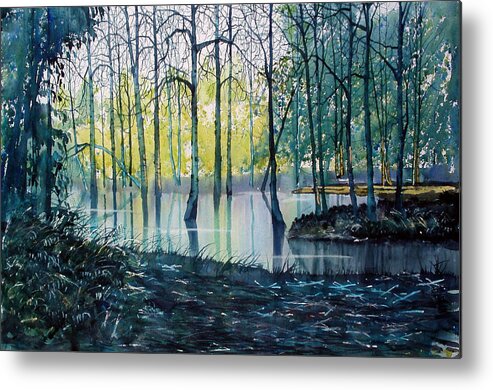 Glenn Marshall Metal Print featuring the painting Wetlands on Skipwith Common by Glenn Marshall