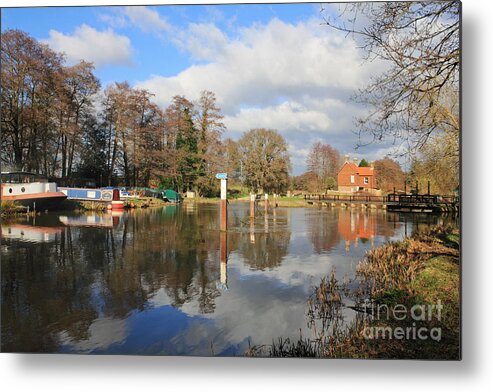 Ripley Metal Print featuring the photograph Wey Canal Surrey England UK by Julia Gavin