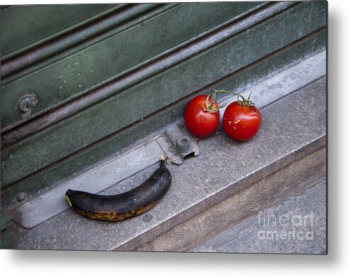 Tomatoes Metal Print featuring the photograph Whats the story here by Brenda Kean