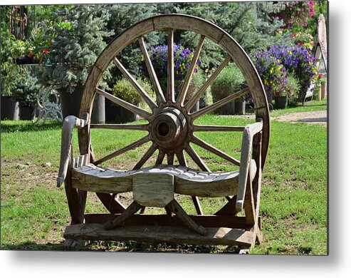 Bench Metal Print featuring the photograph Wheel Bench by Kae Cheatham