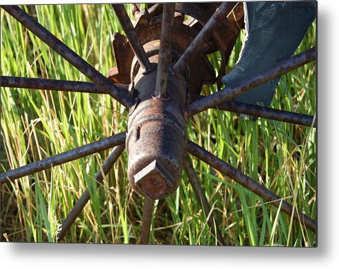 Wagon Metal Print featuring the photograph Wheel by Mim White