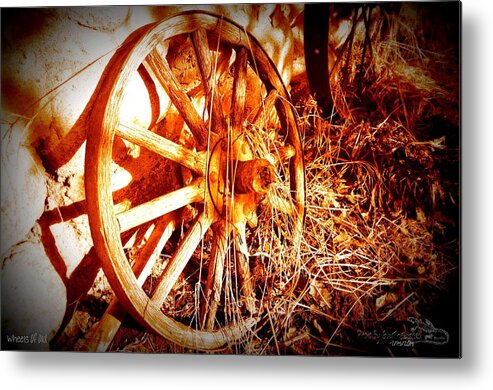 Wheelsofold Metal Print featuring the photograph WheelsOfOld 001 by Guy Hoffman