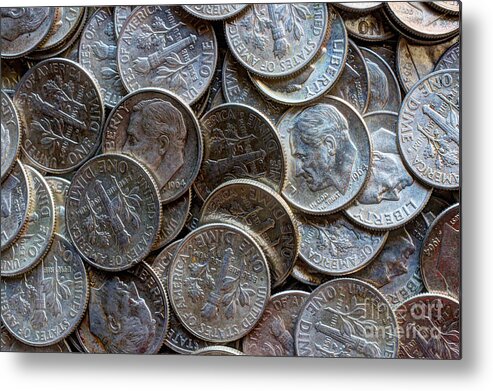 Silver Metal Print featuring the photograph When Dimes Were Made Of Silver by Heidi Smith