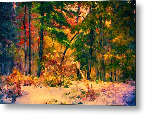 Appalachian Mountains Metal Print featuring the painting When Fall Becomes Winter by John Haldane
