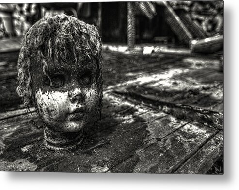 Doll Head Metal Print featuring the photograph Where is my body by Jonathan Davison