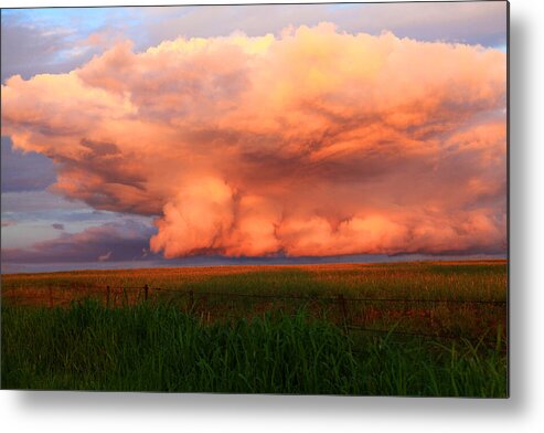 Skyscape Metal Print featuring the photograph Where Sky meets Land by Toni Hopper