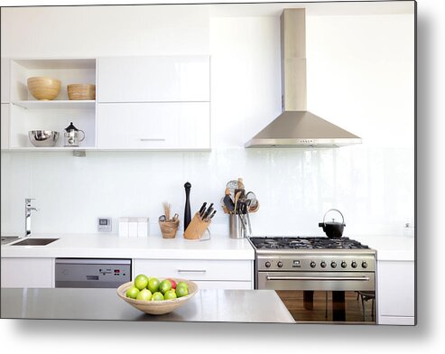 Architectural Feature Metal Print featuring the photograph White kitchen by Bloodstone