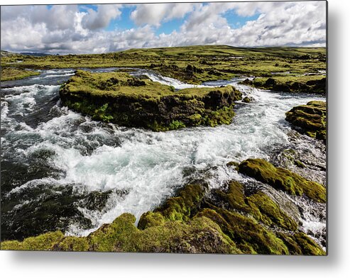Water's Edge Metal Print featuring the photograph White Water And Rock Formations In by Pixelchrome Inc