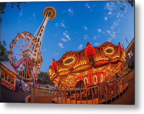 Space Needle Metal Print featuring the photograph Who Wants A Ride by Scott Campbell