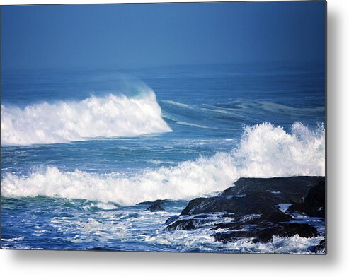 Seascape Art Metal Print featuring the photograph Wild Blue Two by Kandy Hurley