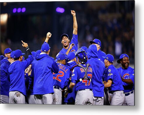 Playoffs Metal Print featuring the photograph Wild Card Game - Chicago Cubs V by Jared Wickerham
