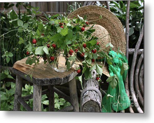 Wild Strawberries Metal Print featuring the photograph Wild Strawberries by Luv Photography