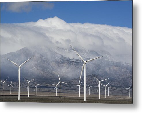 Kevin Schafer Metal Print featuring the photograph Wind Turbines Schell Creek Range Nevada by Kevin Schafer