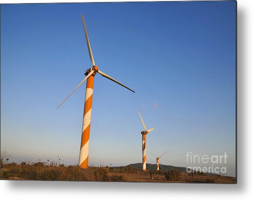 Wind Turbines Metal Print featuring the photograph Wind turbines by Shay Levy