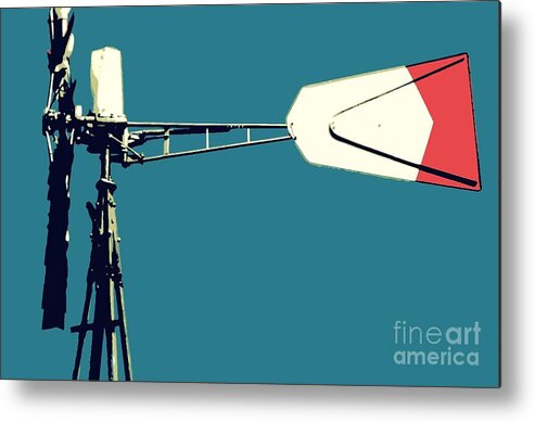 Blue Metal Print featuring the digital art Windmill 2 by Valerie Reeves