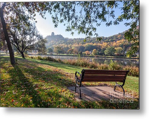 Winona Minnesota Metal Print featuring the photograph Winona Gift - Seat with a View by Kari Yearous