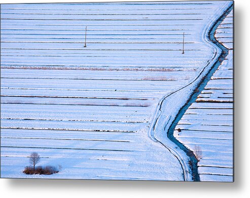 Winter Metal Print featuring the photograph Winter across the Barje by Ian Middleton