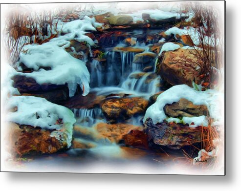 Ice Metal Print featuring the digital art Winter Falls by Dennis Lundell