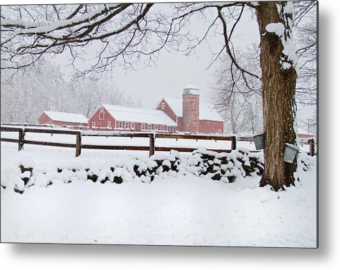 Lunenburg Metal Print featuring the photograph Winter New England Farm by Dale J Martin
