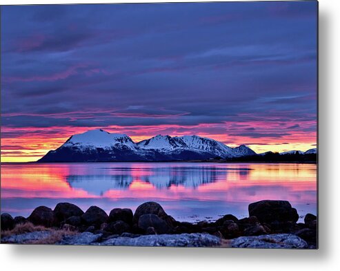 Scenics Metal Print featuring the photograph Winter Sunset by By Frank Olsen, Norway