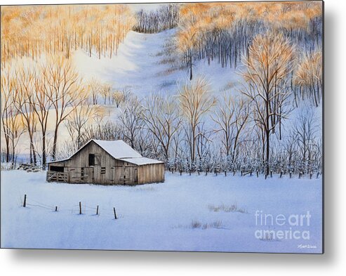 Sunset Metal Print featuring the painting Winter Sunset by Michelle Constantine