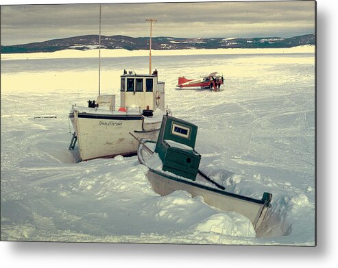 Boat Metal Print featuring the photograph Winter travel Labrador by Douglas Pike