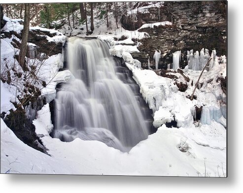 Waterfall Metal Print featuring the photograph Winter Wilds At Erie Falls by Gene Walls
