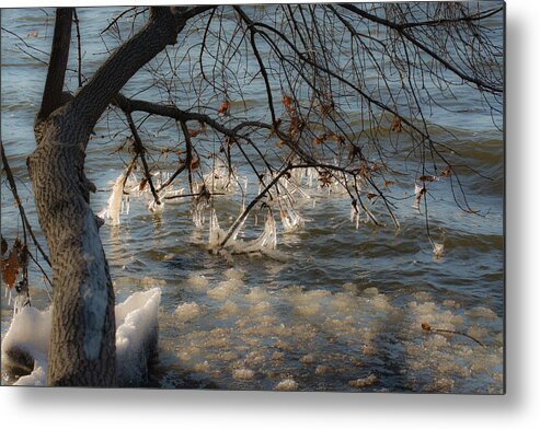 Hudson River Metal Print featuring the photograph Wintry Day on the Hudson by Nancy De Flon