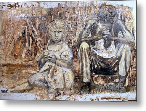 Mix Media Metal Print featuring the painting Witness by Patricia Trudeau