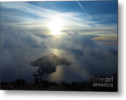 Crater Lake National Park Metal Print featuring the photograph Wizard Sunburst by Adam Jewell