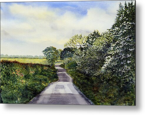 Watercolour Metal Print featuring the painting Woldgate - Late Spring by Glenn Marshall