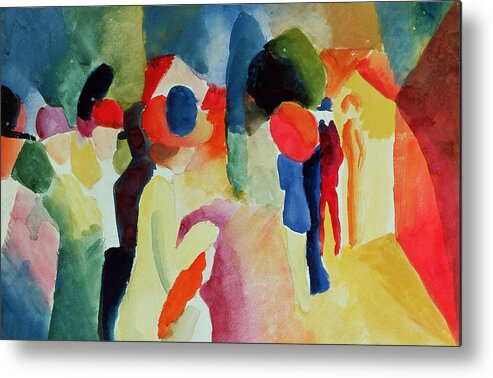 Macke Metal Print featuring the painting Woman With A Yellow Jacket by August Macke