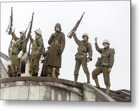 Young Men Metal Print featuring the photograph World War II: Victory Cheer After Storming Bunker by JasonDoiy