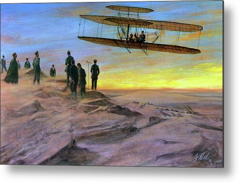 1982 Metal Print featuring the painting Wright Brothers, 1907 by Granger